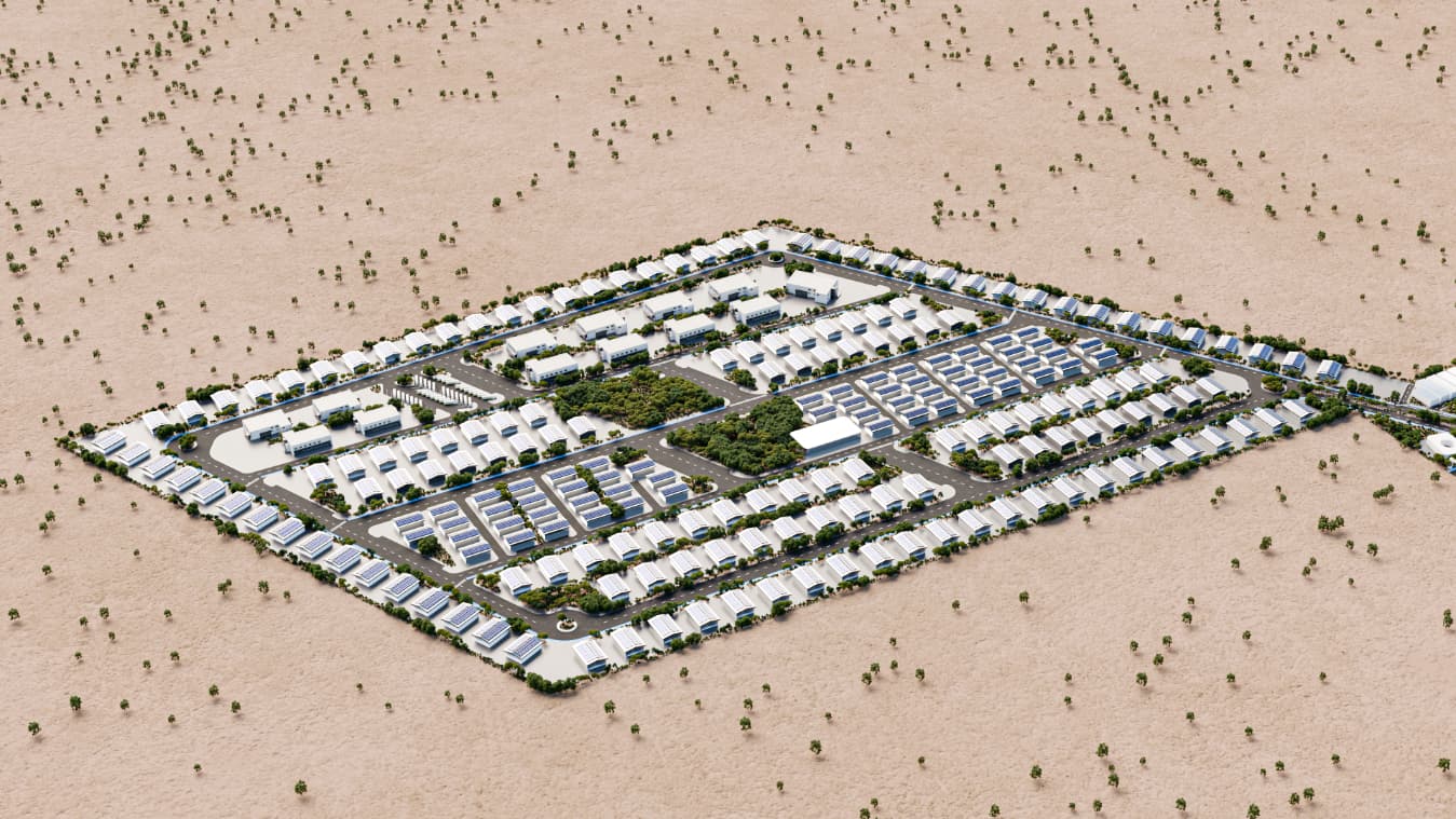 The housing area is arranged in a repetitive but clear pattern, with internal green spaces acting as buffers rather than decorative parks. The design prioritizes proximity, walkability, and basic comfort over architectural variety. It’s not meant to feel like a city center, but rather a functional place to live close to work.